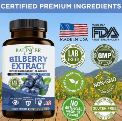 Bilberry extracty supplément